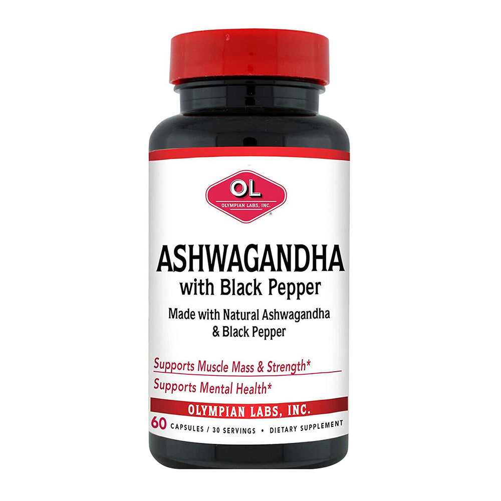 Olympian Labs Ashwaghanda With Black Pepper Capsules, 60 Ea